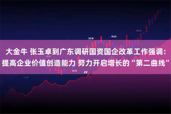 大金牛 张玉卓到广东调研国资国企改革工作强调：提高企业价值创造能力 努力开启增长的“第二曲线”