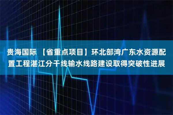 贵海国际 【省重点项目】环北部湾广东水资源配置工程湛江分干线输水线路建设取得突破性进展